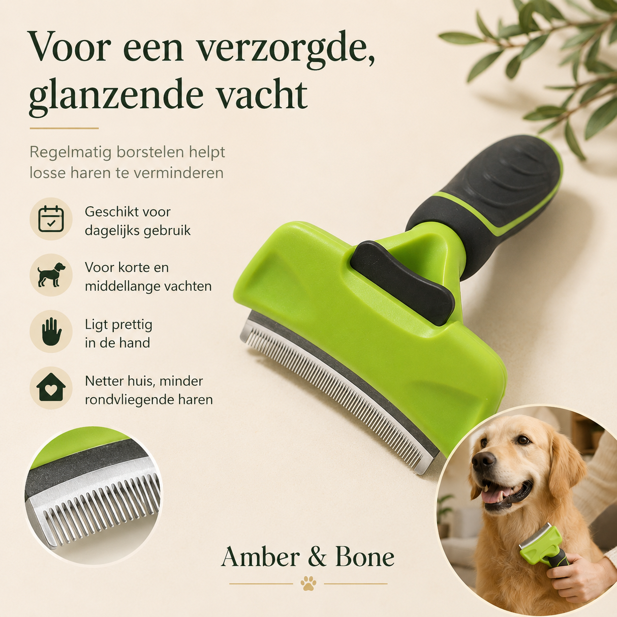 Deshedding borstel - resultaat
